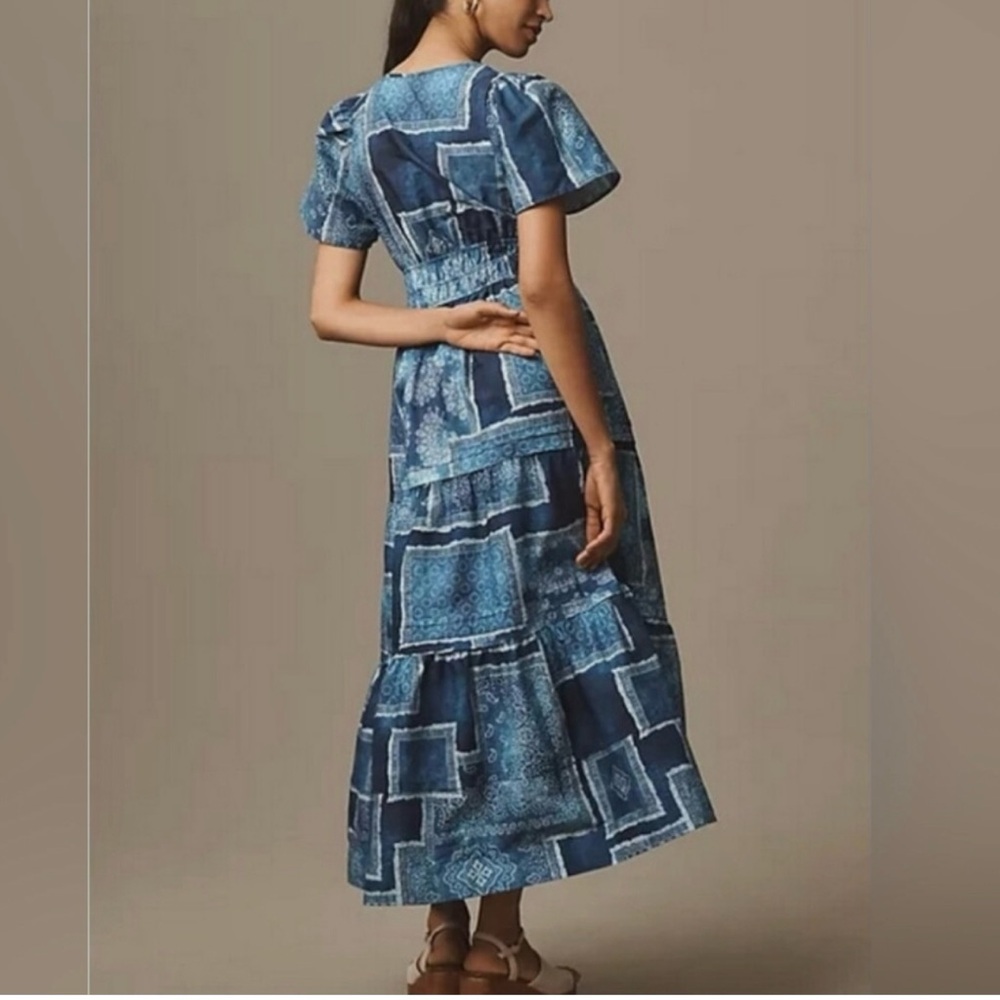 XL NWT Anthropologie The Somerset Boho Bandana Patchwork Print Maxi Dress. - Picture 3 of 10